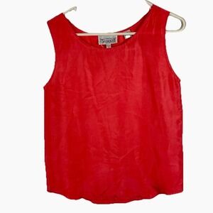 Vintage Hot Pink 100% Silk Tank Top Shell Cami Sz S Sleeveless Natural Materials